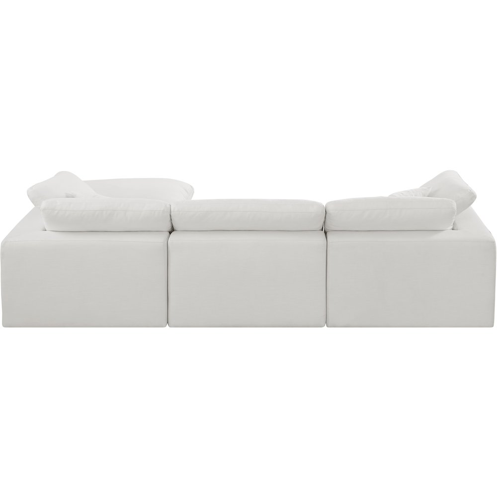 Comfy Cream Linen Textured Fabric Modular Sectional. Picture 5