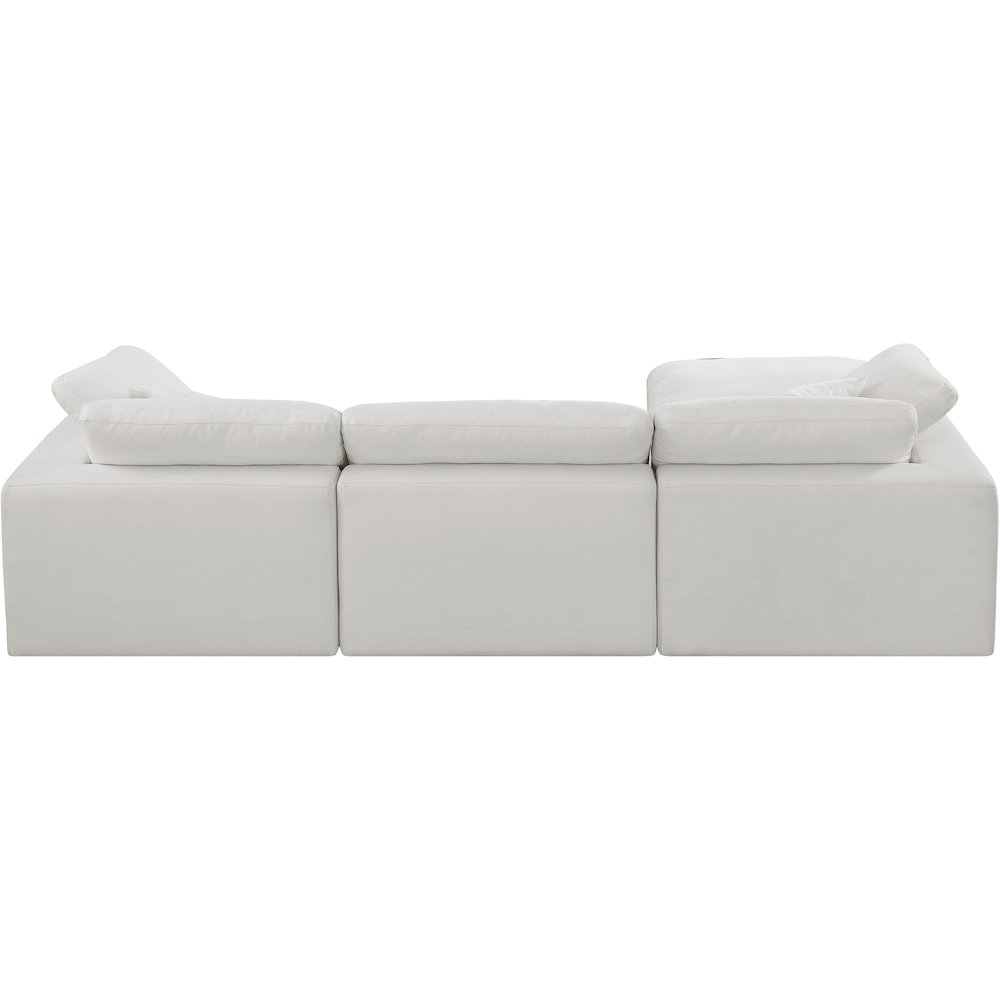 Comfy Cream Linen Textured Fabric Modular Sectional. Picture 6