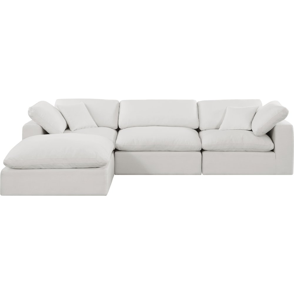 Comfy Cream Linen Textured Fabric Modular Sectional. Picture 7