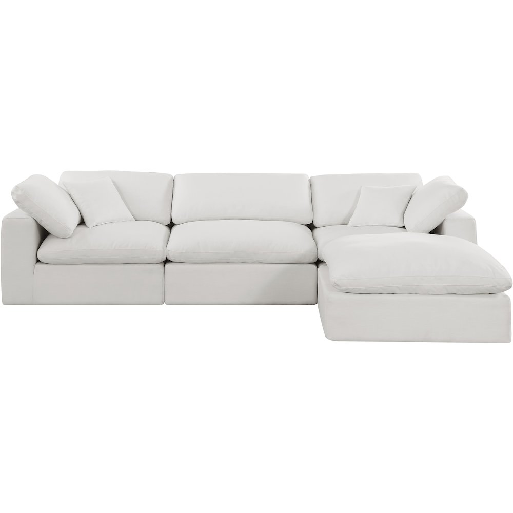 Comfy Cream Linen Textured Fabric Modular Sectional. Picture 8