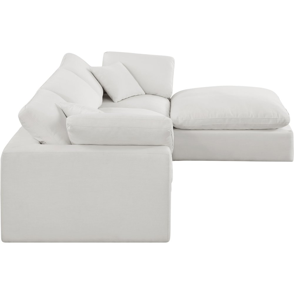 Comfy Cream Linen Textured Fabric Modular Sectional. Picture 9