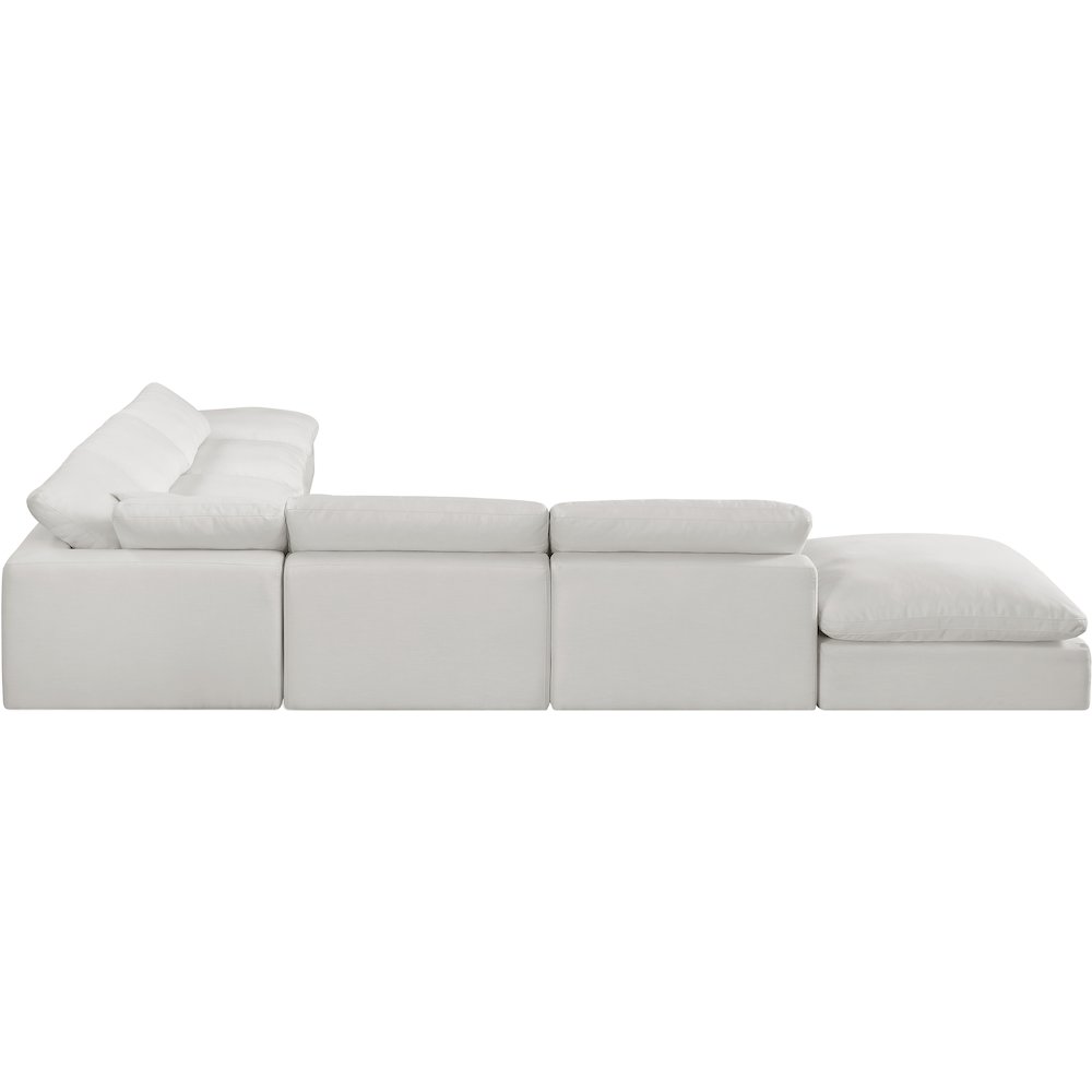 Comfy Cream Linen Textured Fabric Modular Sectional. Picture 5