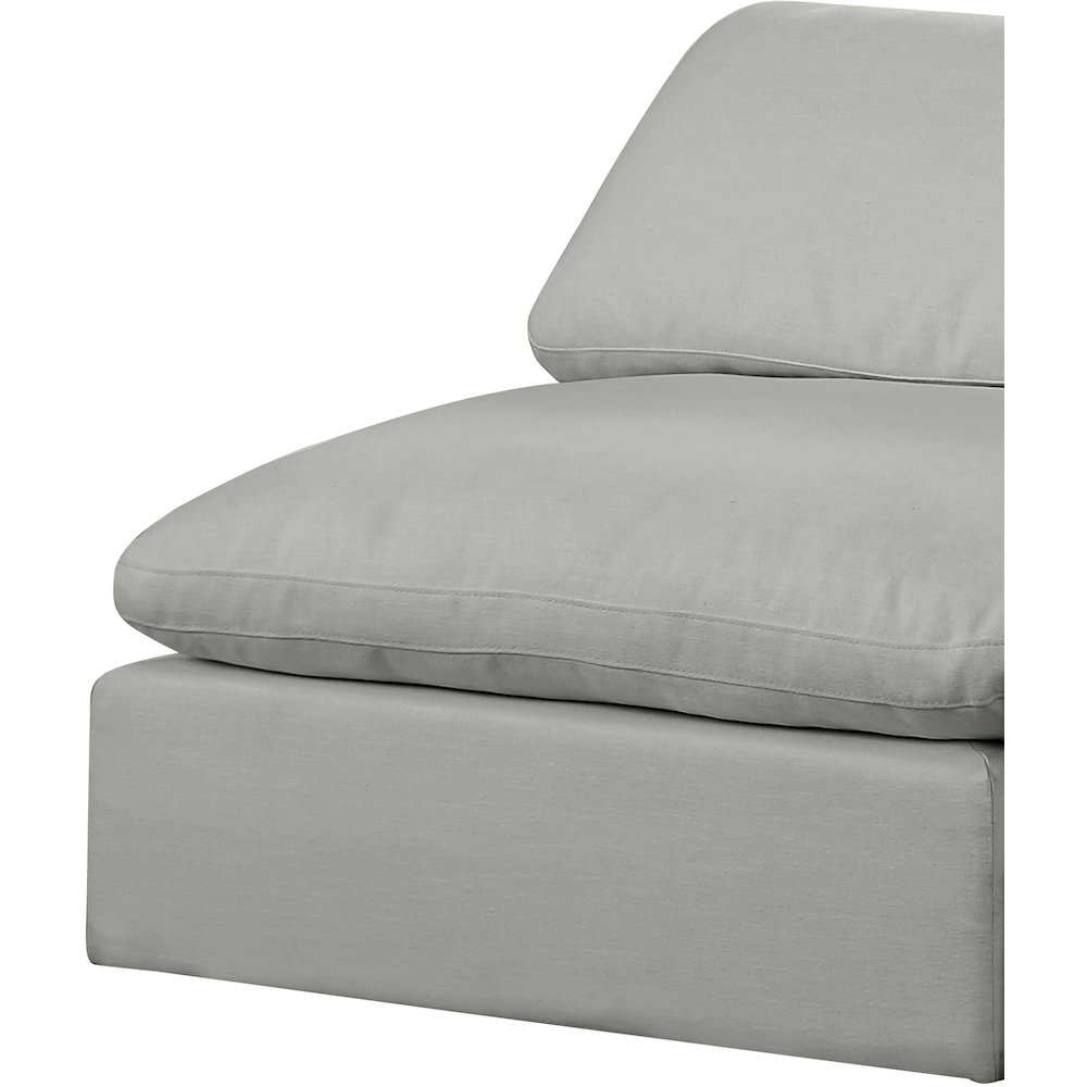 Comfy Grey Linen Textured Fabric Modular Armless Chair. Picture 7
