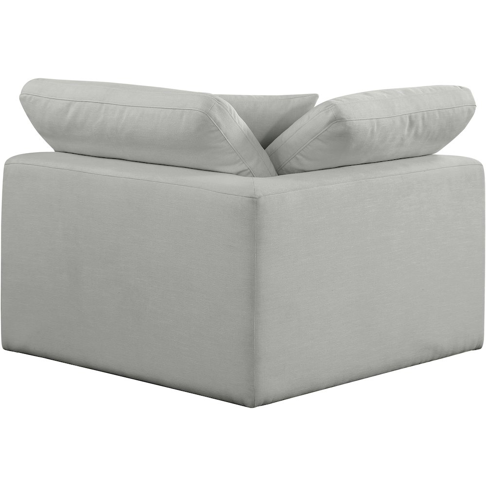 Comfy Grey Linen Textured Fabric Modular Corner Chair. Picture 3