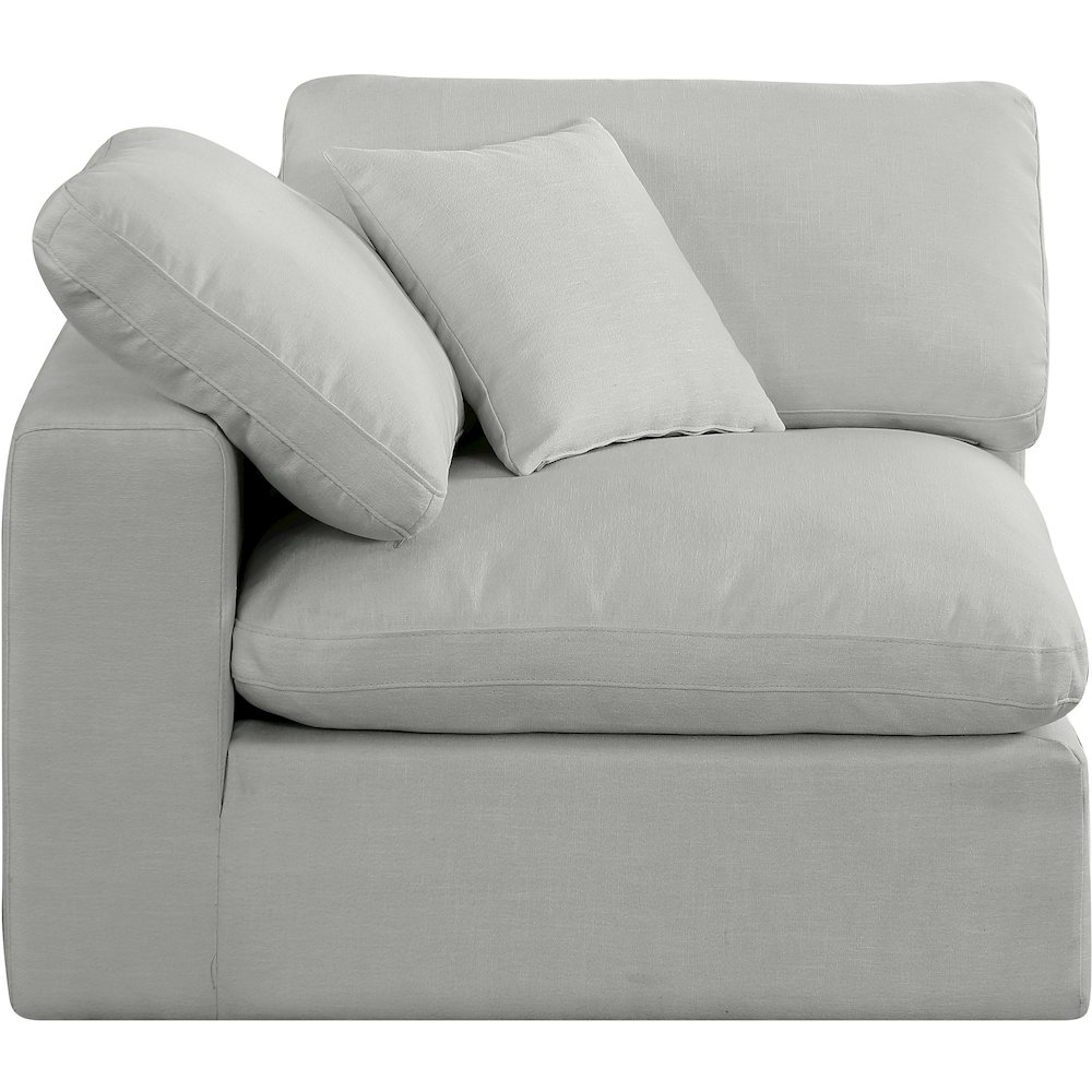 Comfy Grey Linen Textured Fabric Modular Corner Chair. Picture 4