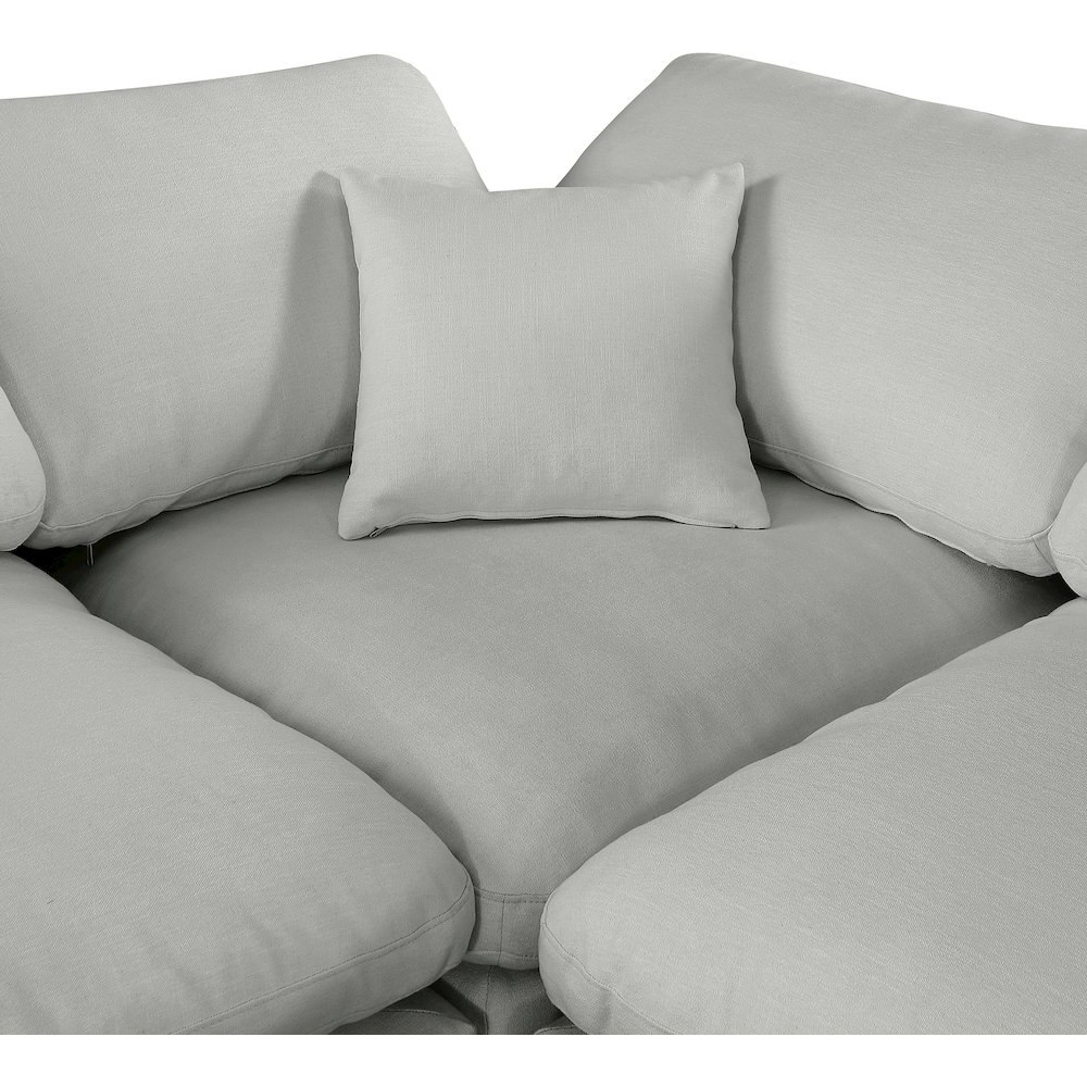 Comfy Grey Linen Textured Fabric Modular Corner Chair. Picture 7