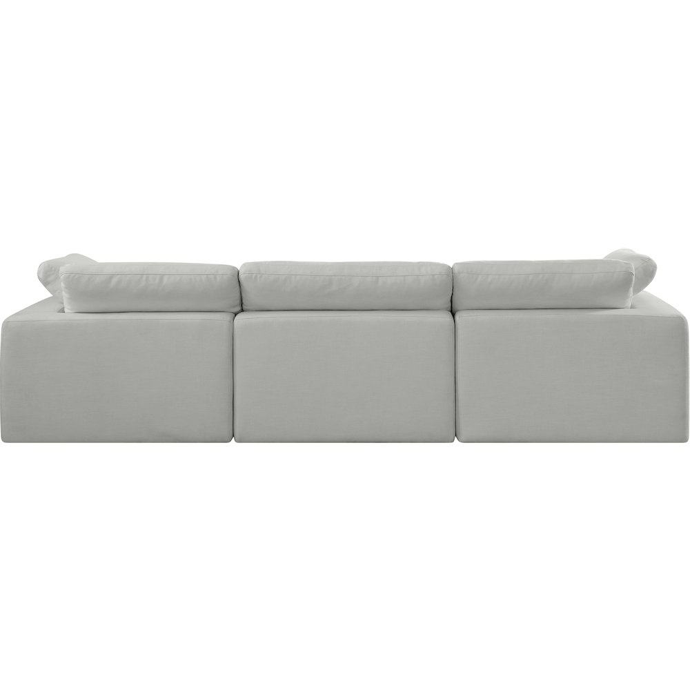 Comfy Grey Linen Textured Fabric Modular Sofa. Picture 3
