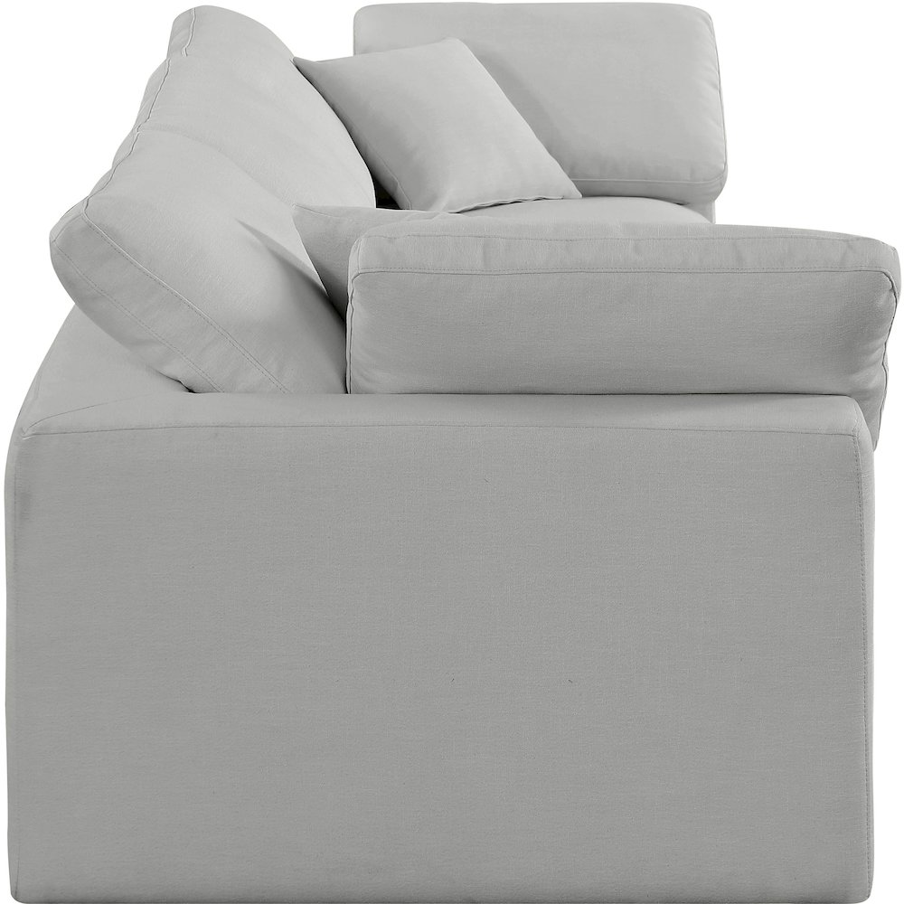 Comfy Grey Linen Textured Fabric Modular Sofa. Picture 5
