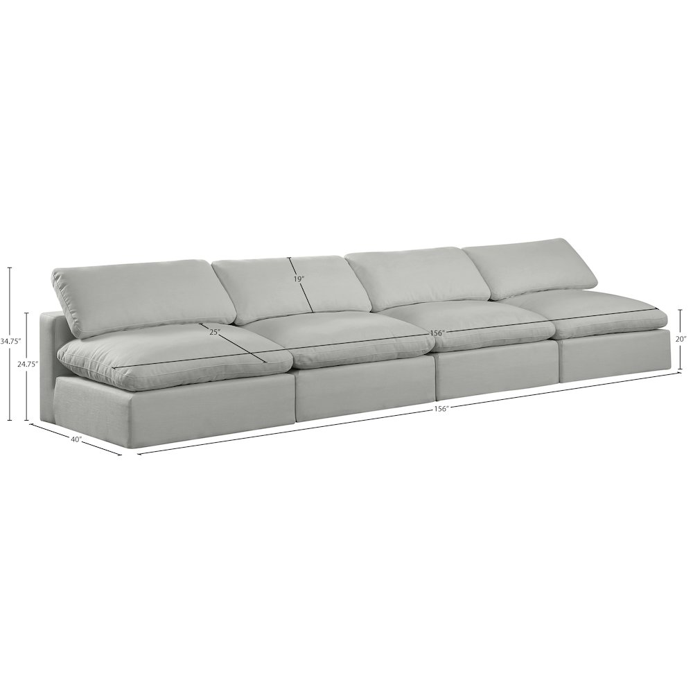 Comfy Grey Linen Textured Fabric Modular Sofa. Picture 9