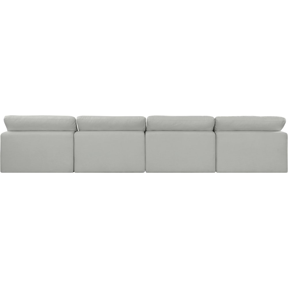 Comfy Grey Linen Textured Fabric Modular Sofa. Picture 3
