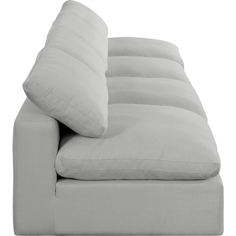 Comfy Grey Linen Textured Fabric Modular Sofa. Picture 5