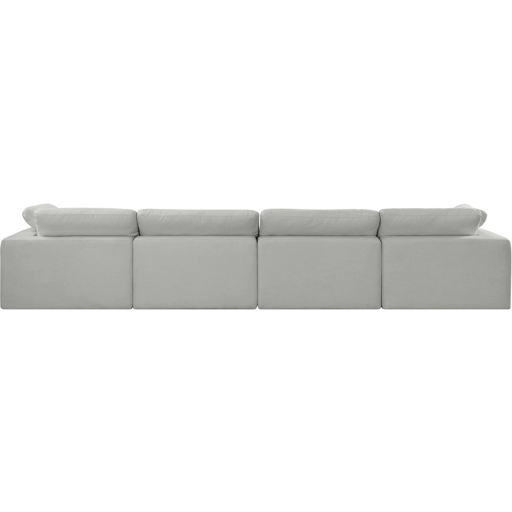 Comfy Grey Linen Textured Fabric Modular Sofa. Picture 3