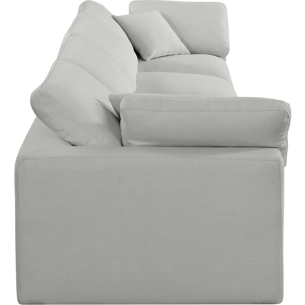 Comfy Grey Linen Textured Fabric Modular Sofa. Picture 5