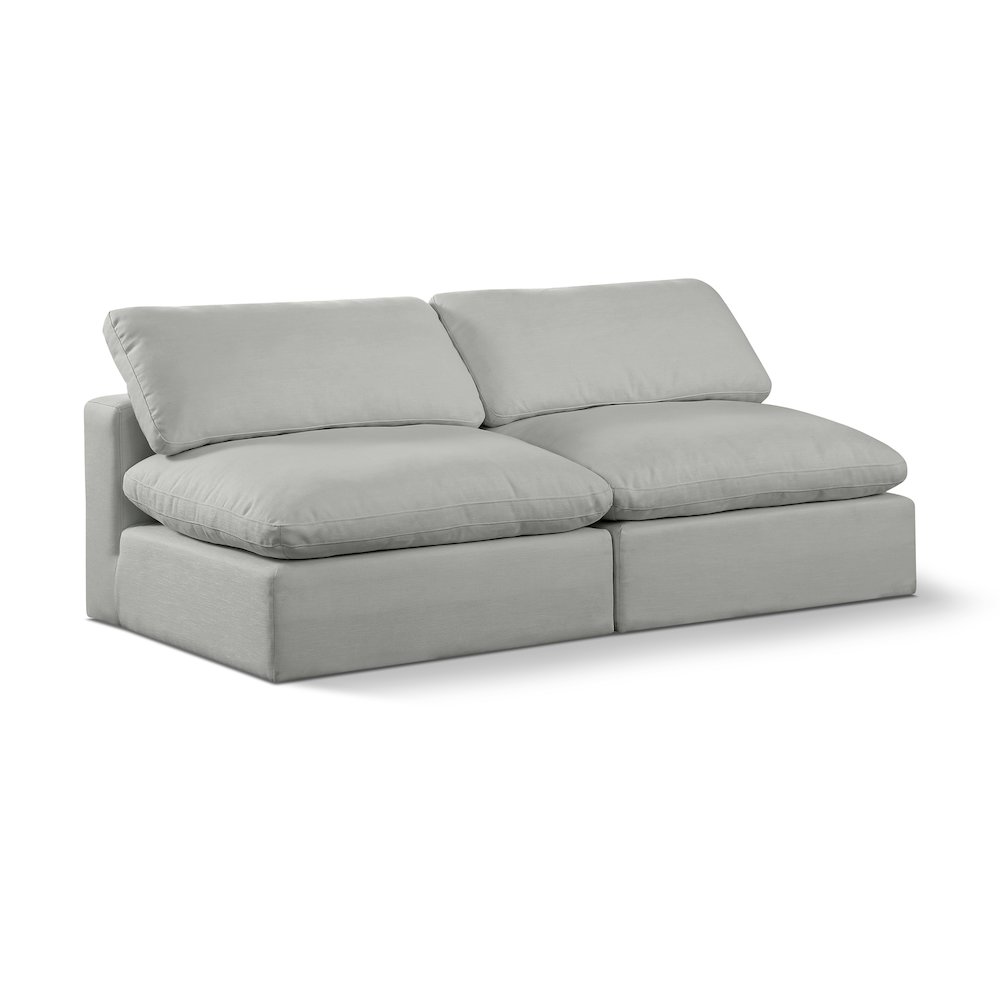 Comfy Grey Linen Textured Fabric Modular Sofa. Picture 1