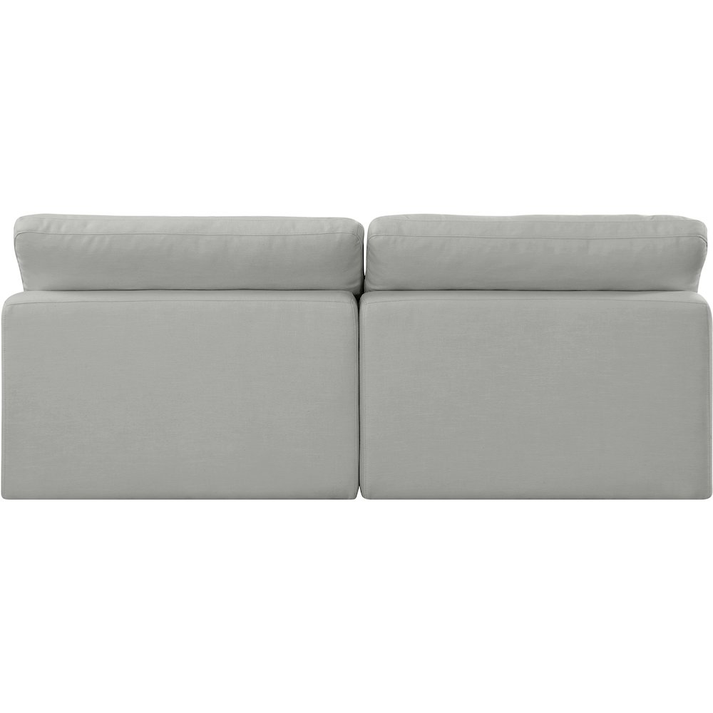 Comfy Grey Linen Textured Fabric Modular Sofa. Picture 3