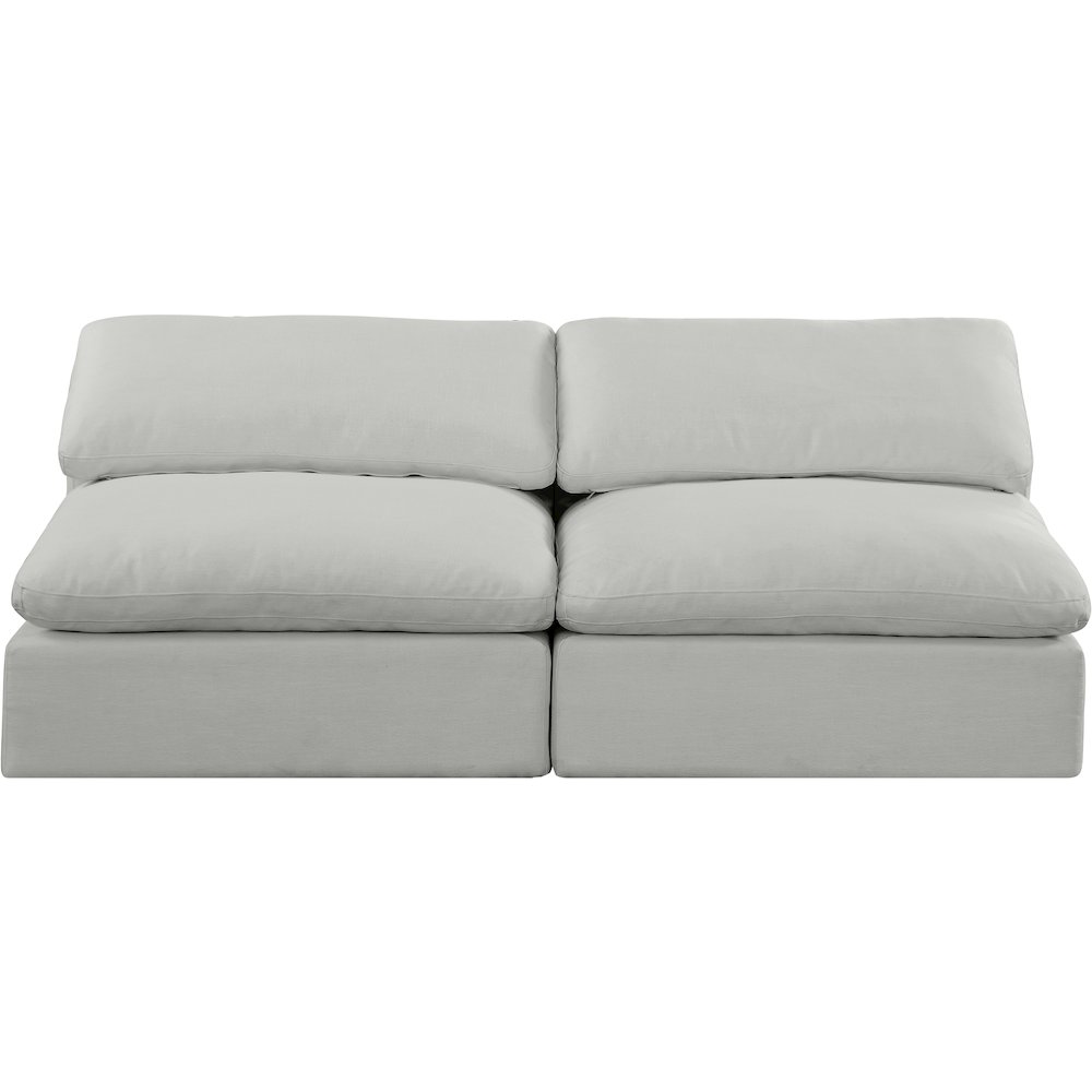 Comfy Grey Linen Textured Fabric Modular Sofa. Picture 4