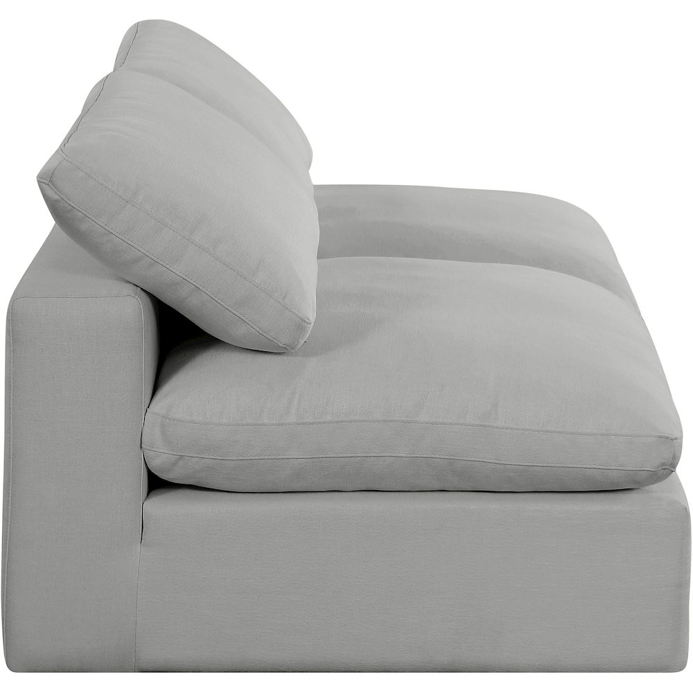 Comfy Grey Linen Textured Fabric Modular Sofa. Picture 5