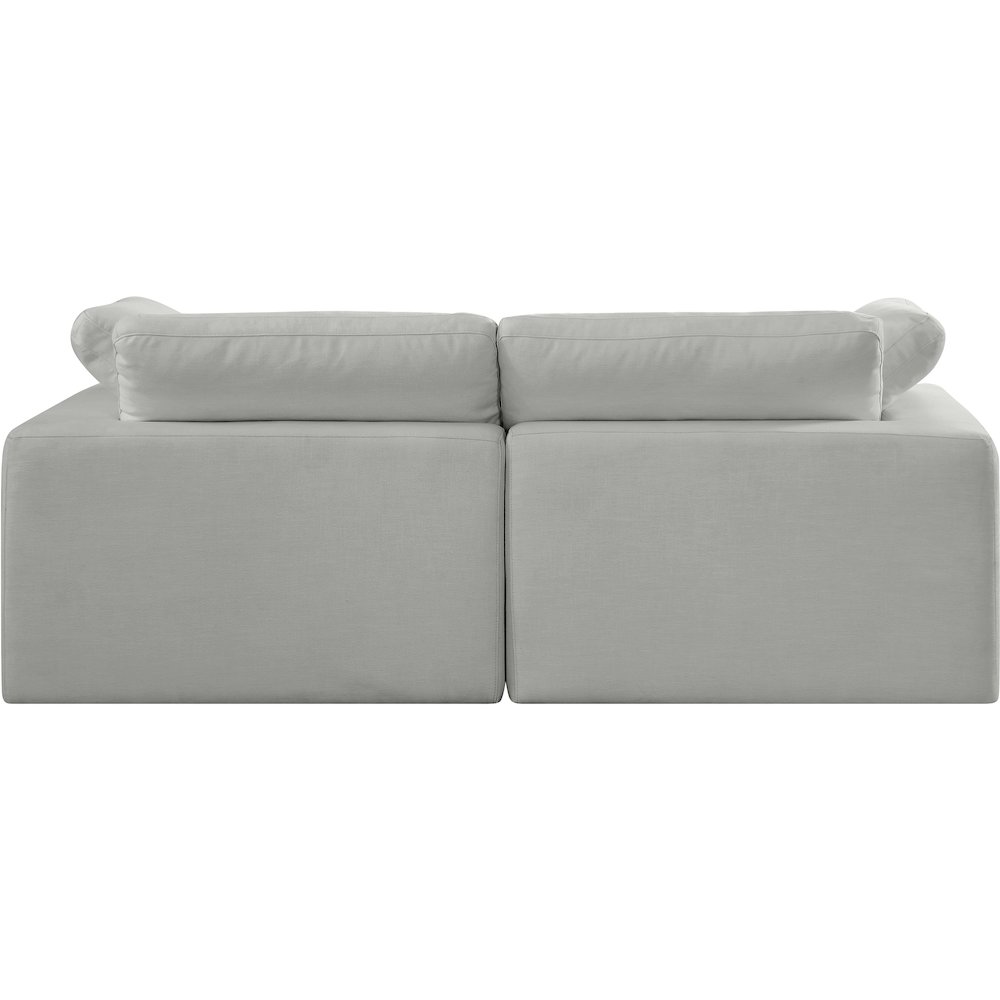 Comfy Grey Linen Textured Fabric Modular Sofa. Picture 3