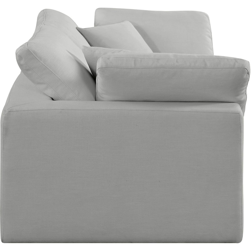 Comfy Grey Linen Textured Fabric Modular Sofa. Picture 5
