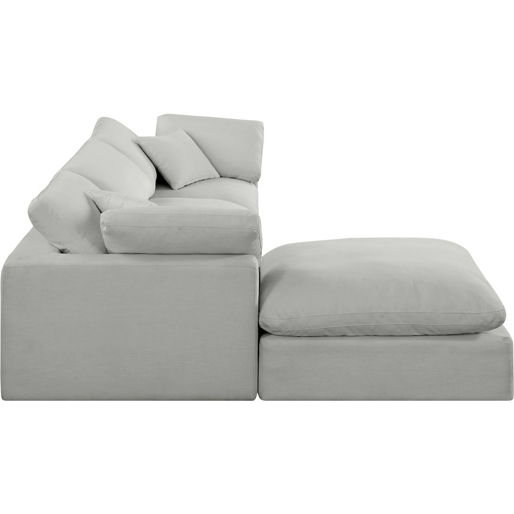 Comfy Grey Linen Textured Fabric Modular Sectional. Picture 10