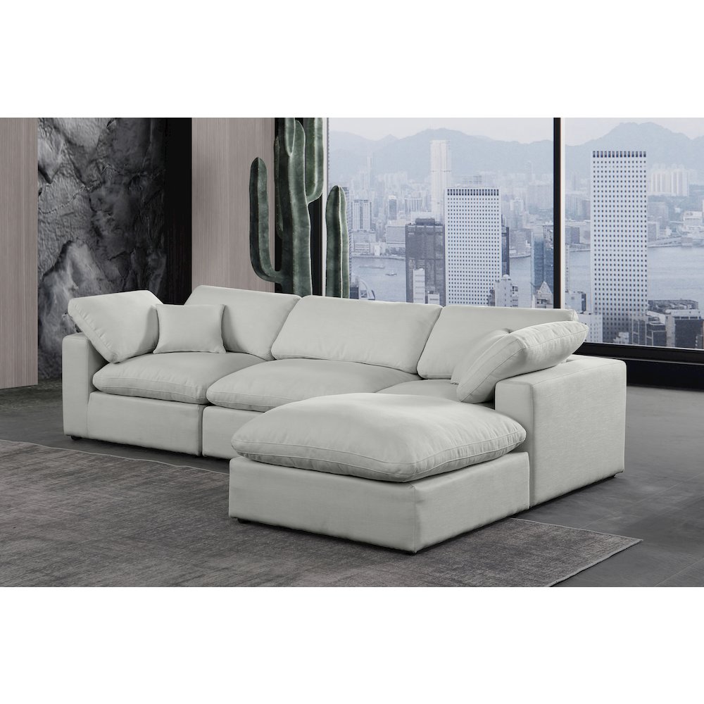 Comfy Grey Linen Textured Fabric Modular Sectional. Picture 4