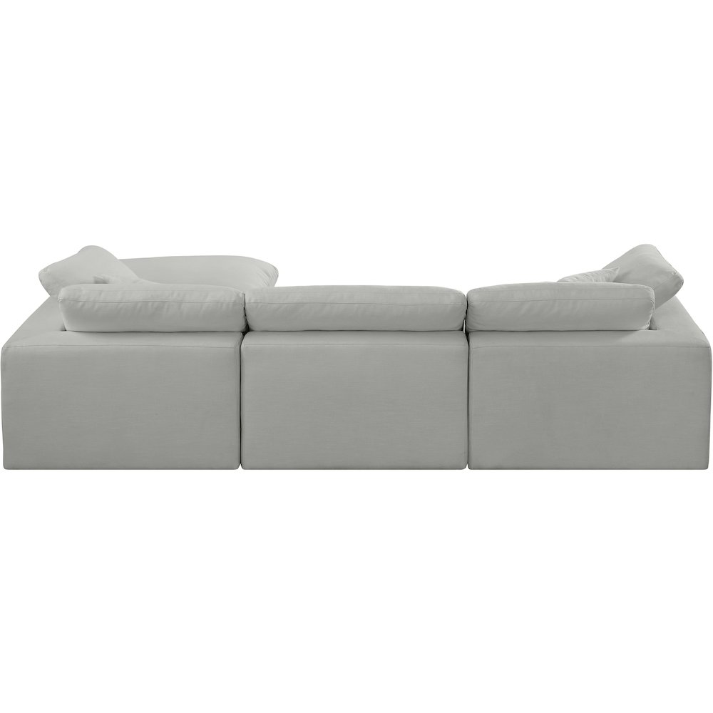Comfy Grey Linen Textured Fabric Modular Sectional. Picture 5