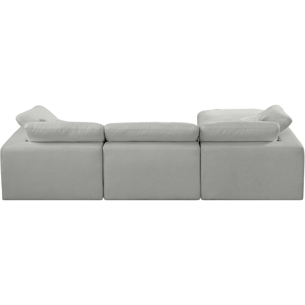 Comfy Grey Linen Textured Fabric Modular Sectional. Picture 6