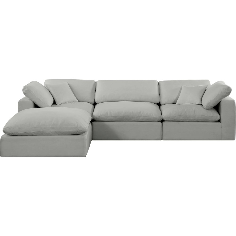 Comfy Grey Linen Textured Fabric Modular Sectional. Picture 7