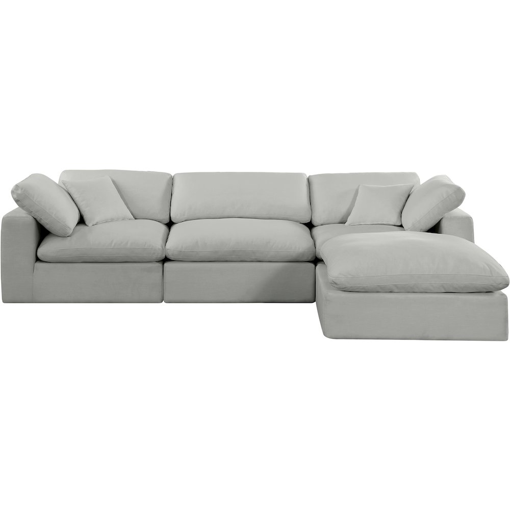 Comfy Grey Linen Textured Fabric Modular Sectional. Picture 8