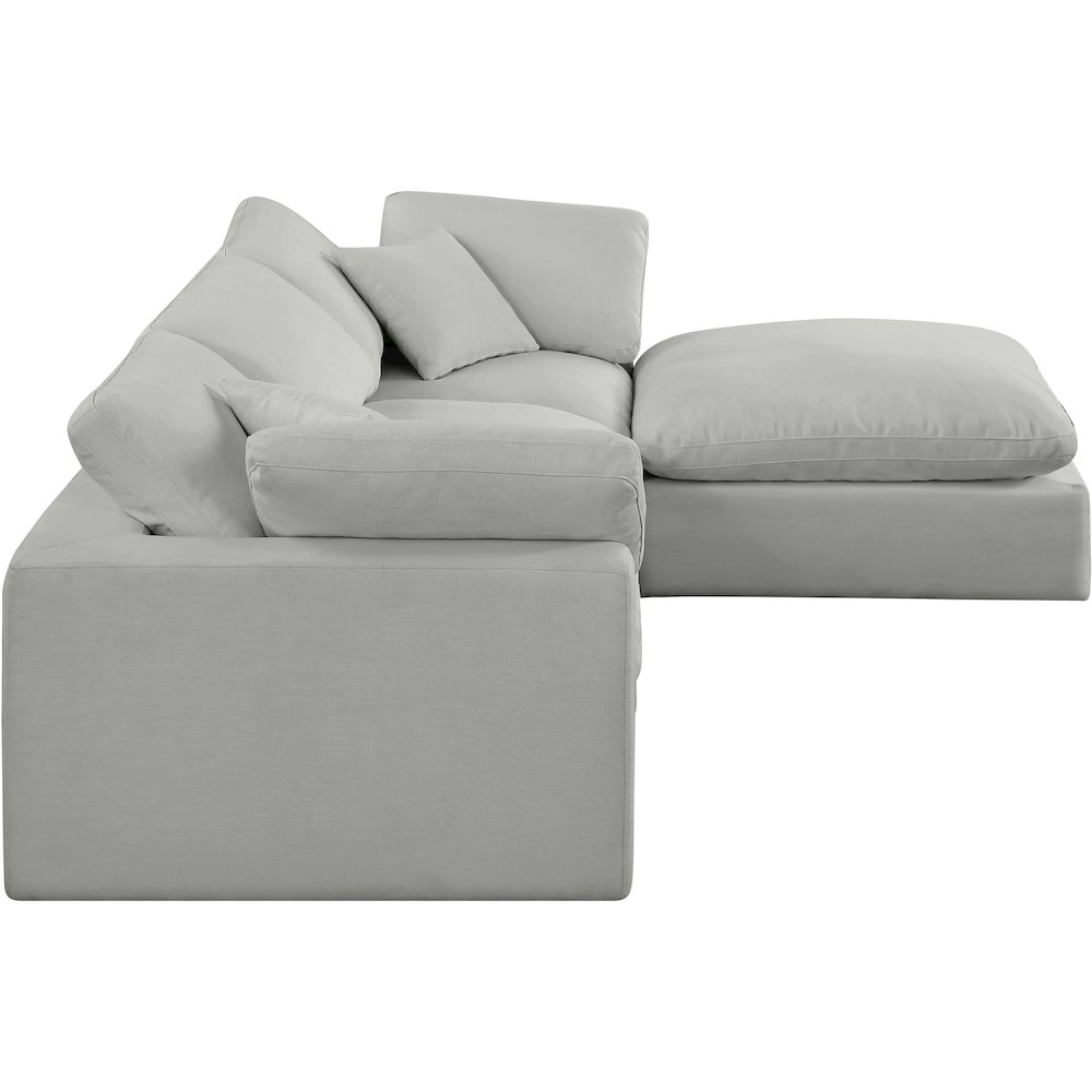 Comfy Grey Linen Textured Fabric Modular Sectional. Picture 9