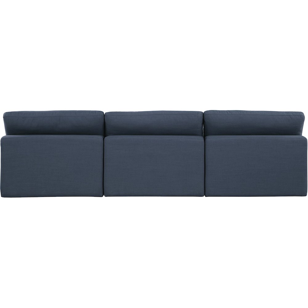 Comfy Navy Linen Textured Fabric Modular Sofa. Picture 3