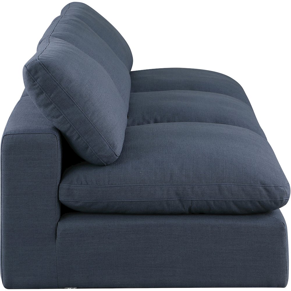 Comfy Navy Linen Textured Fabric Modular Sofa. Picture 5