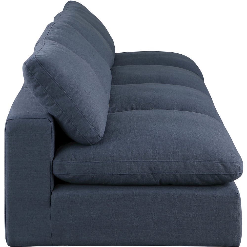 Comfy Navy Linen Textured Fabric Modular Sofa. Picture 5