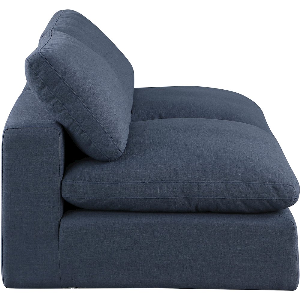Comfy Navy Linen Textured Fabric Modular Sofa. Picture 5
