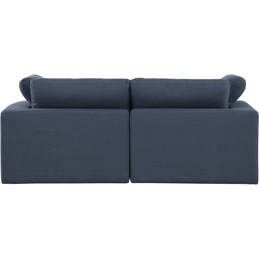Comfy Navy Linen Textured Fabric Modular Sofa. Picture 3