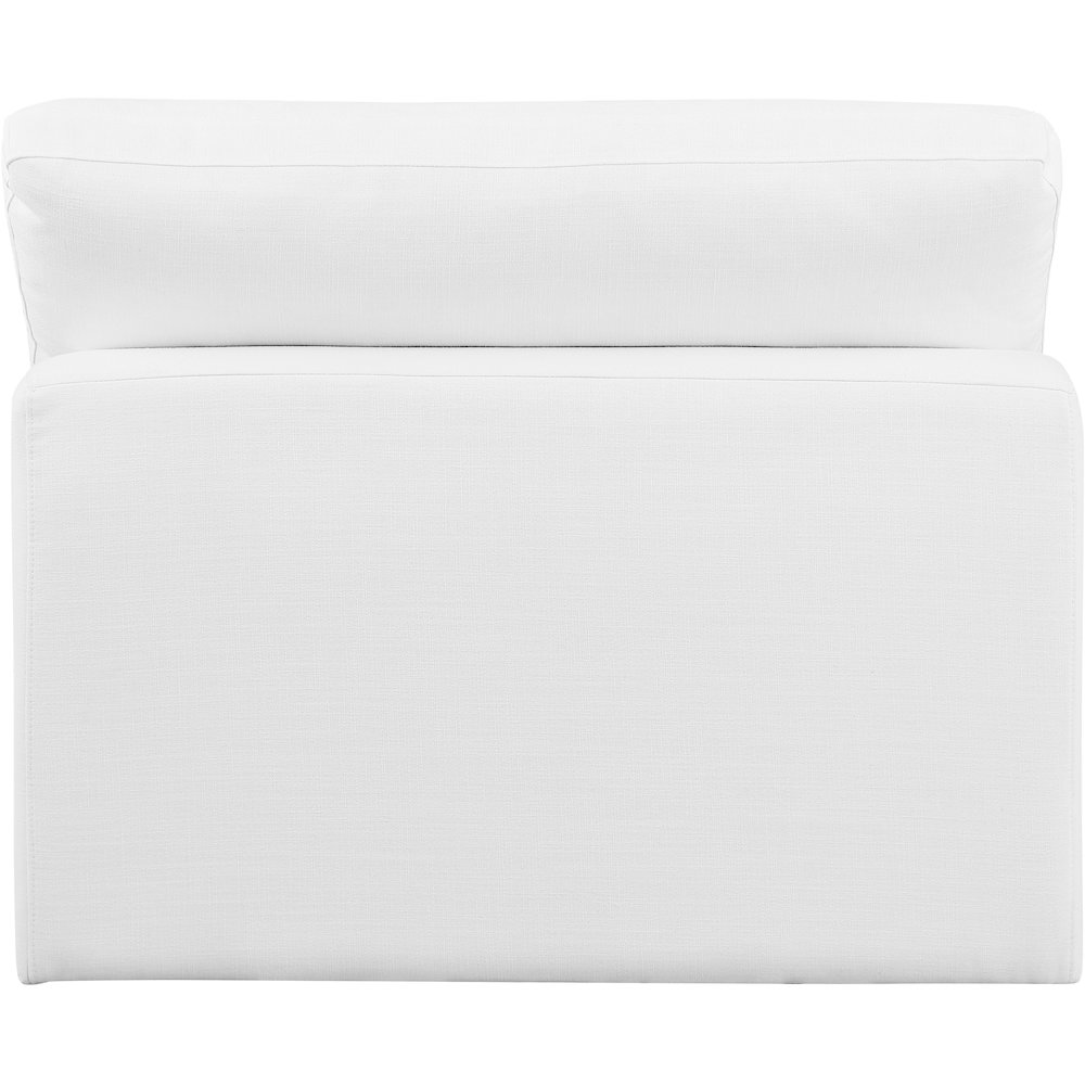 Comfy White Linen Textured Fabric Modular Armless Chair. Picture 3