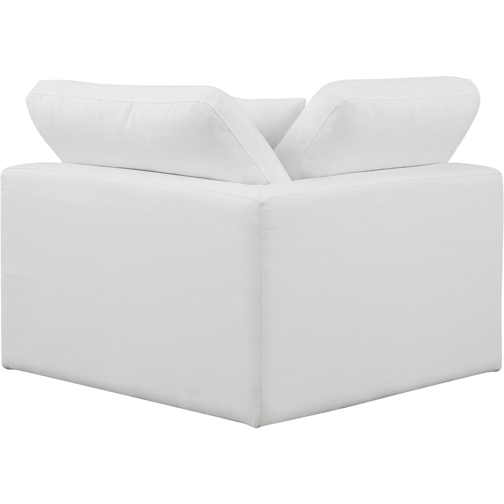 Comfy White Linen Textured Fabric Modular Corner Chair. Picture 3