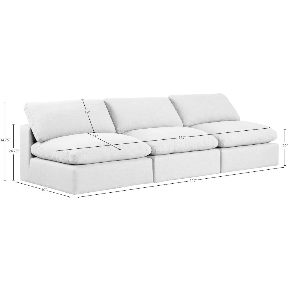 Comfy White Linen Textured Fabric Modular Sofa. Picture 9