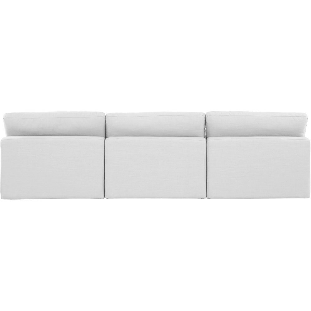 Comfy White Linen Textured Fabric Modular Sofa. Picture 3