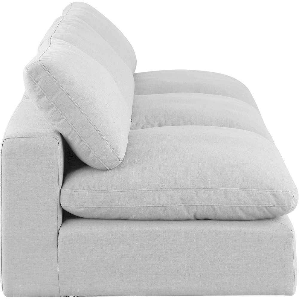 Comfy White Linen Textured Fabric Modular Sofa. Picture 5