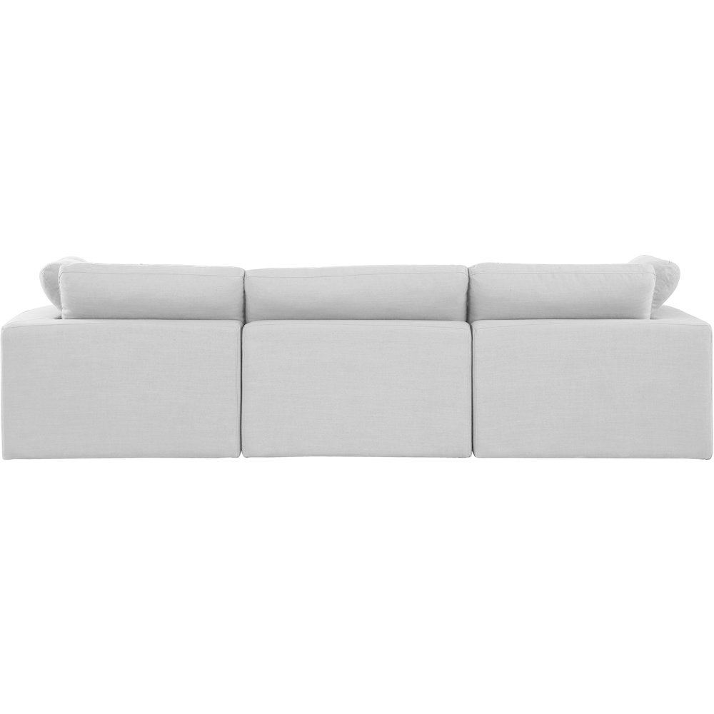 Comfy White Linen Textured Fabric Modular Sofa. Picture 3