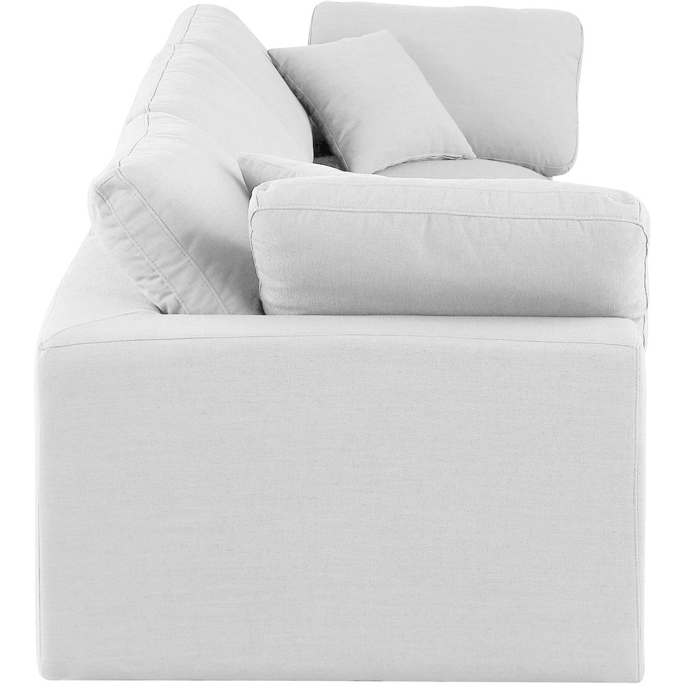 Comfy White Linen Textured Fabric Modular Sofa. Picture 5