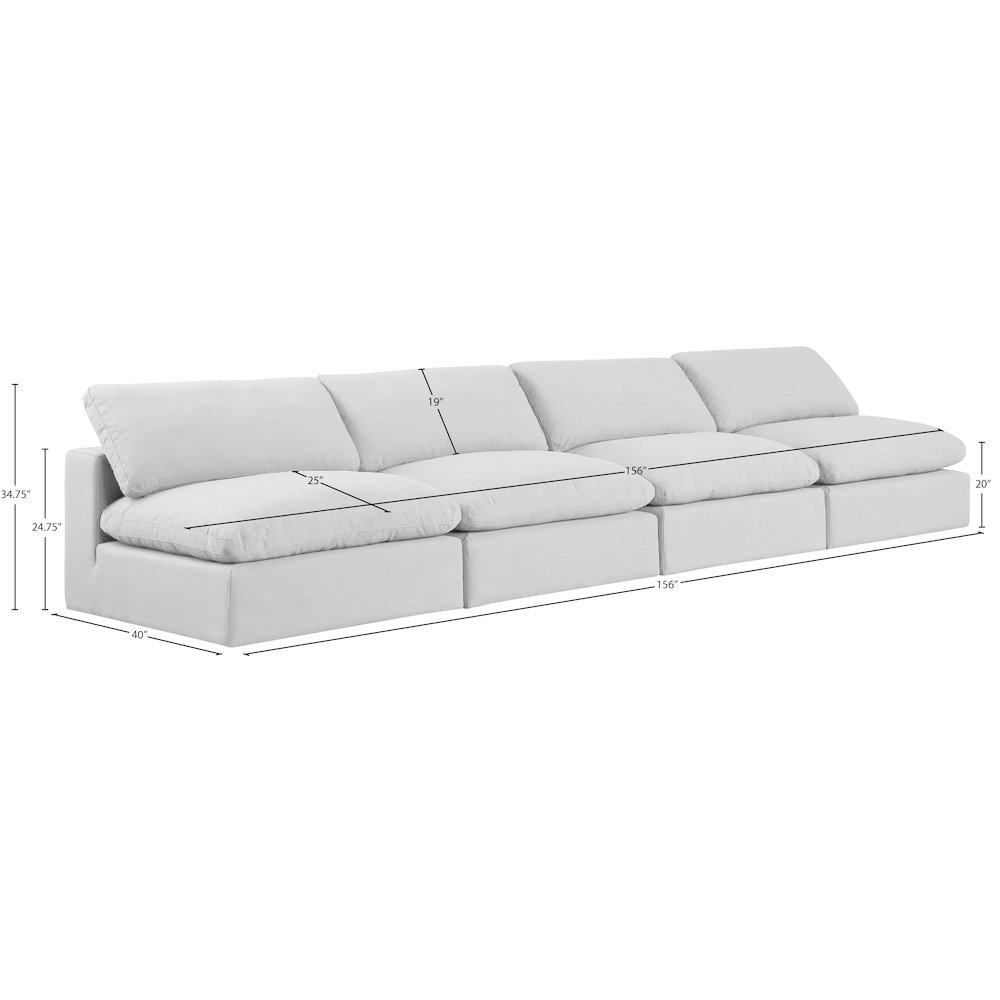 Comfy White Linen Textured Fabric Modular Sofa. Picture 9