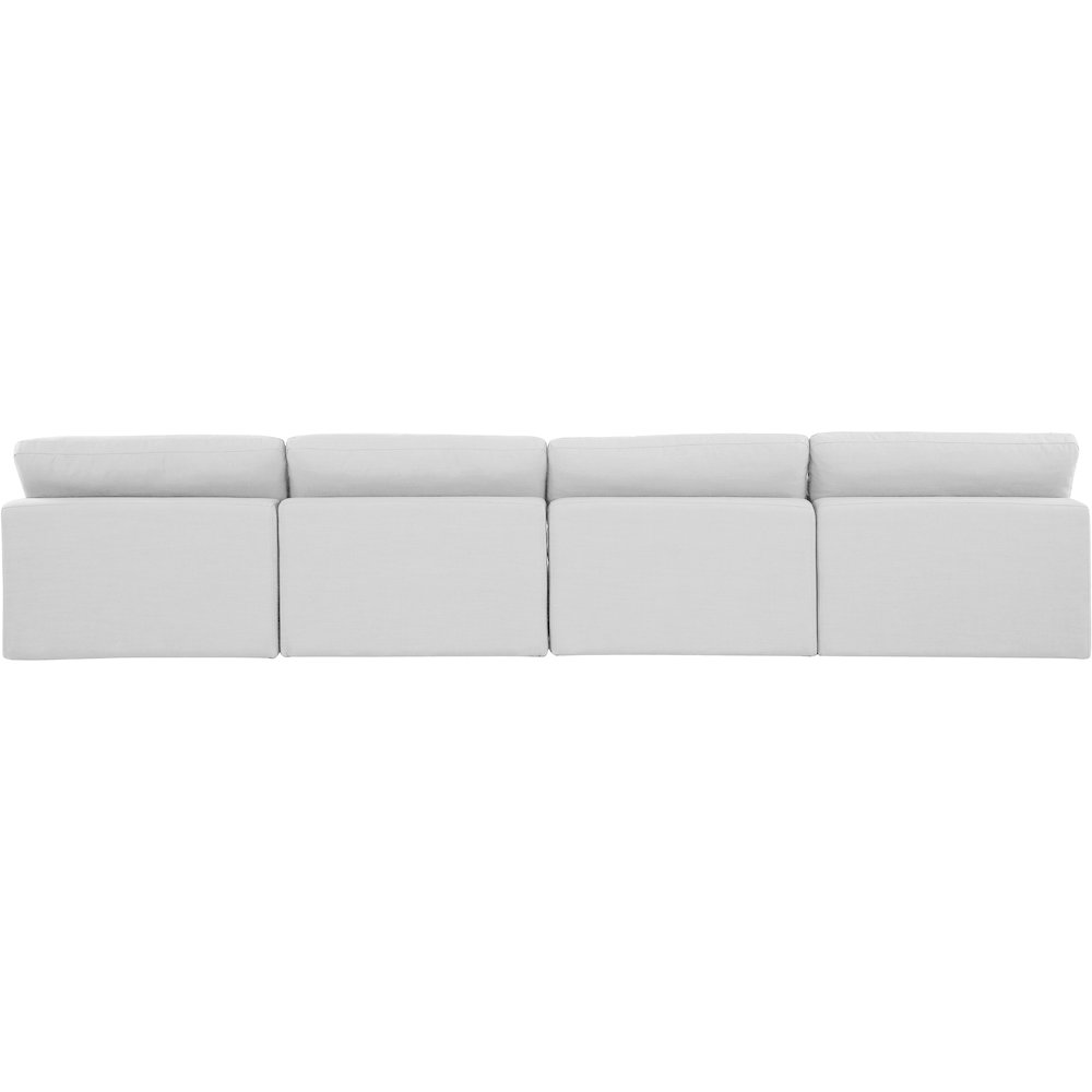 Comfy White Linen Textured Fabric Modular Sofa. Picture 3