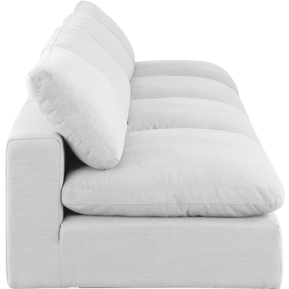Comfy White Linen Textured Fabric Modular Sofa. Picture 5