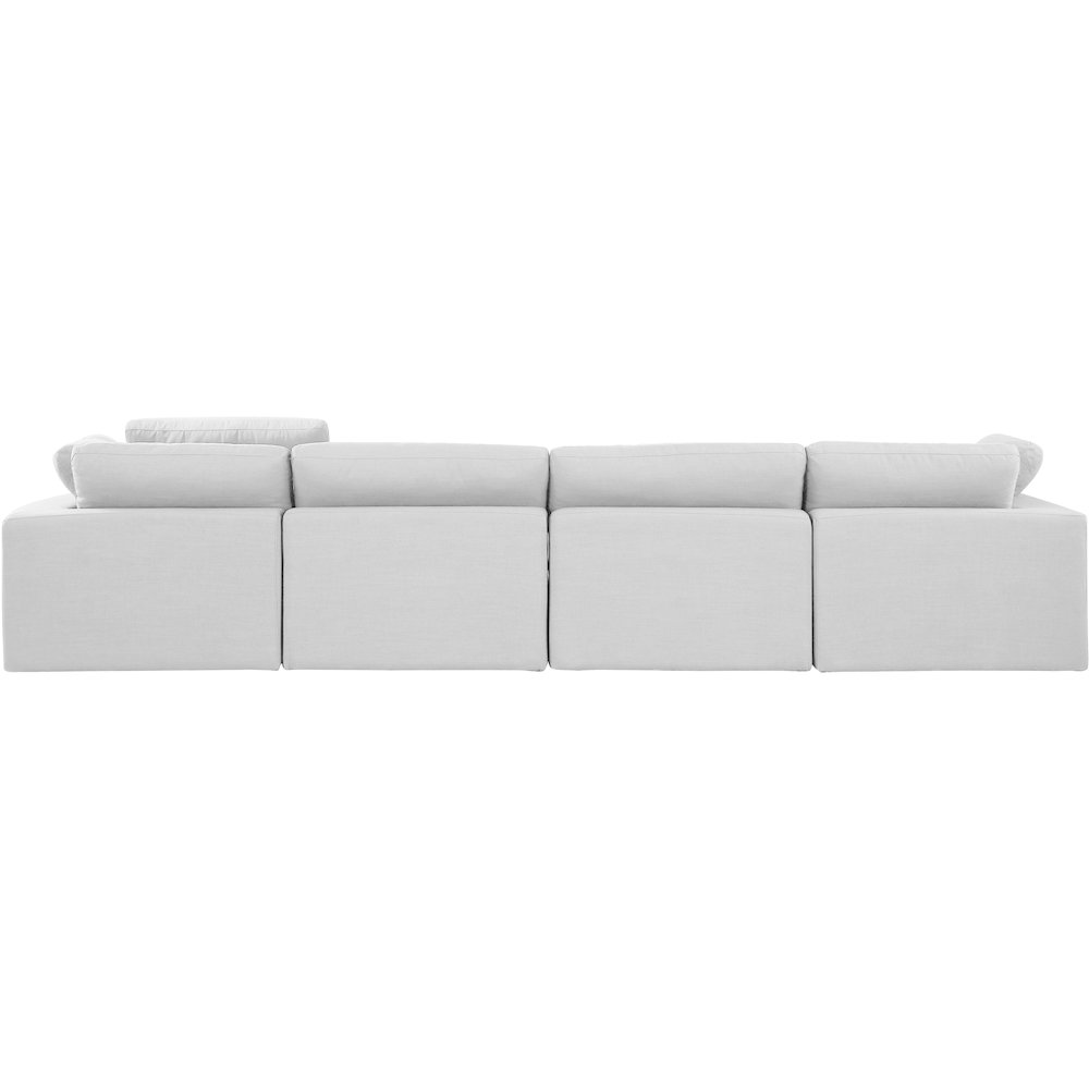 Comfy White Linen Textured Fabric Modular Sofa. Picture 3