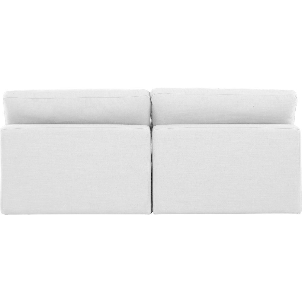 Comfy White Linen Textured Fabric Modular Sofa. Picture 3