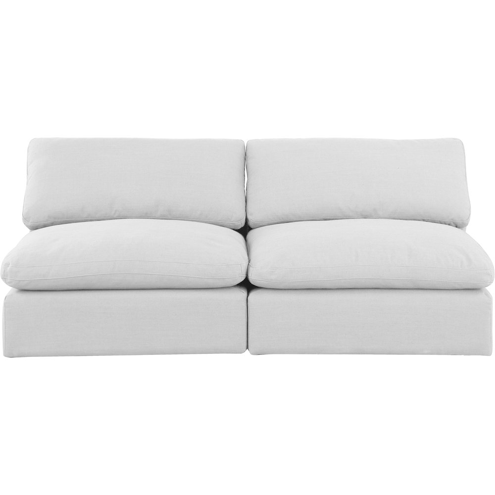 Comfy White Linen Textured Fabric Modular Sofa. Picture 4