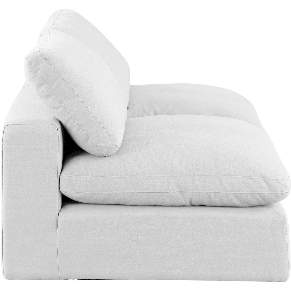 Comfy White Linen Textured Fabric Modular Sofa. Picture 5