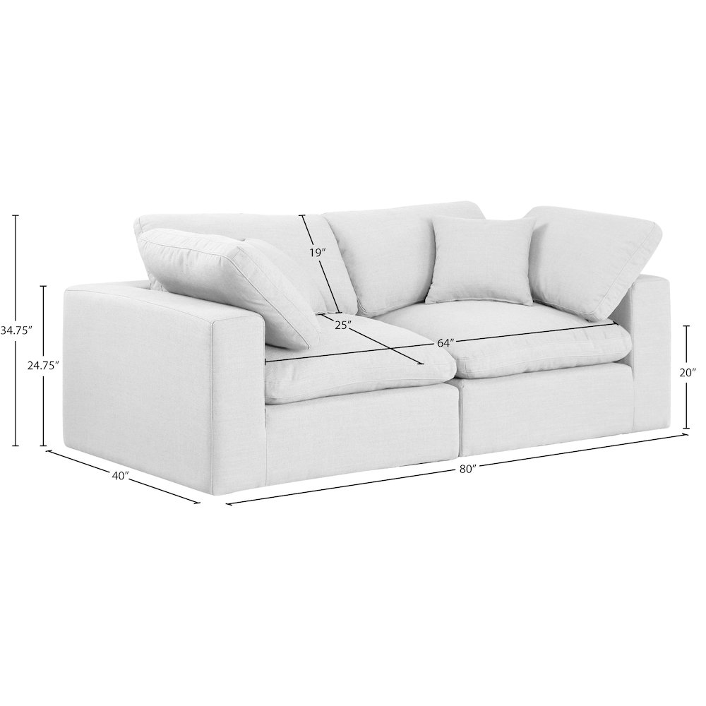 Comfy White Linen Textured Fabric Modular Sofa. Picture 9